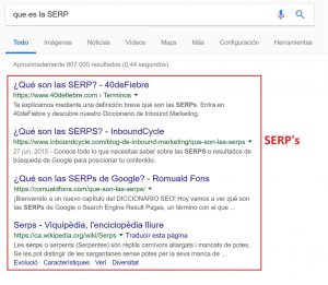 captura explicativa de las SERP