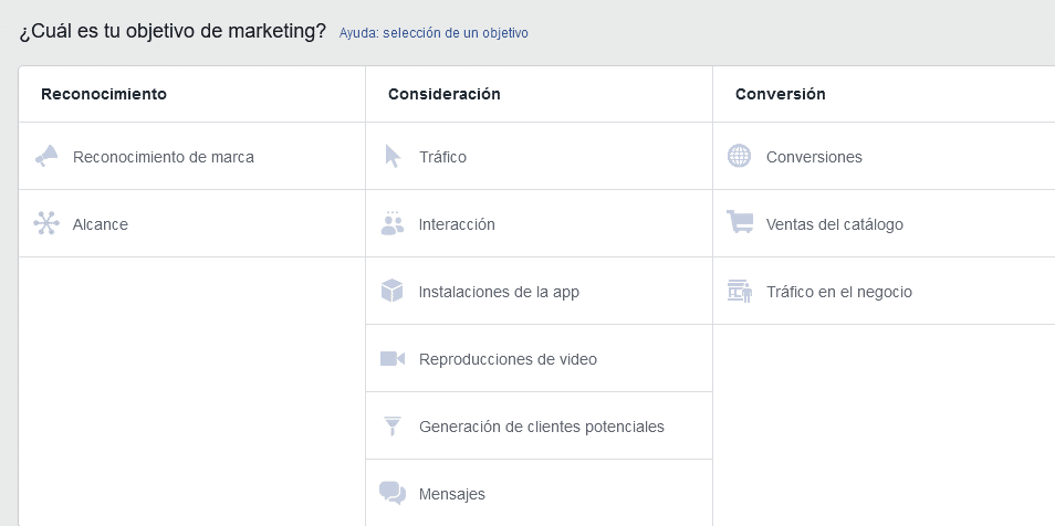 Facebook ads objetivos marketing messenger
