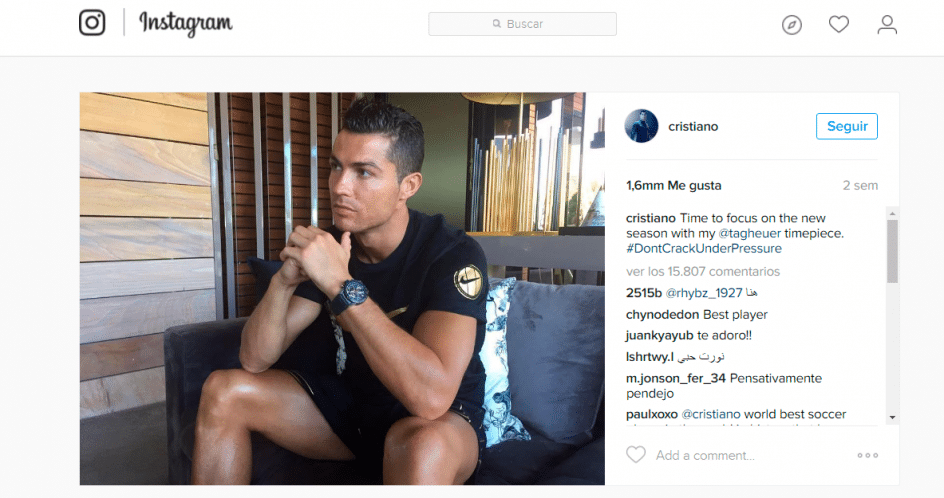 Cristiano Ronaldo el influencer mas famoso del mundo